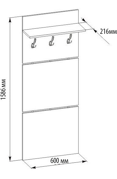 Вешалка настенная ВШ-5.1