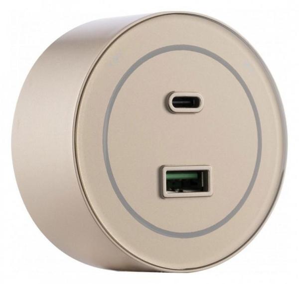 Розетка USB и type C на треке Arte Milano Am-track-sockets-39 399732TS/USB-Type-C Gold