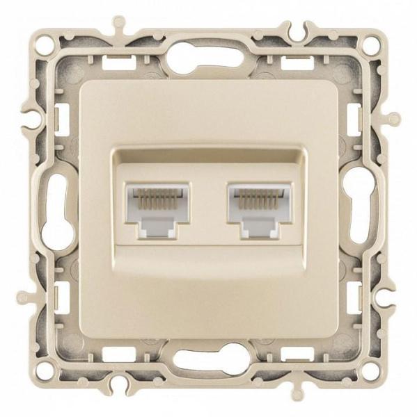 Розетка Ethernet RJ-45 без рамки Arte Milano am-217 217.45-2.shampan