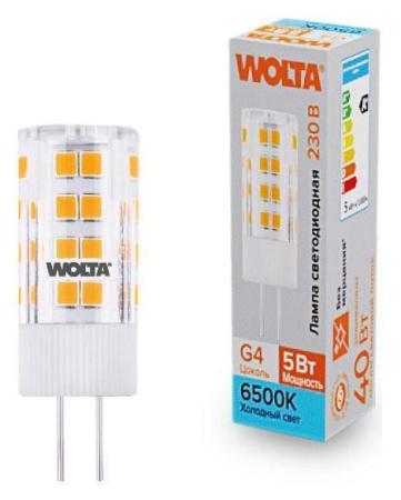 Лампа светодиодная Wolta  G4 5Вт 6500K WSTD-JC-220V5W6KG4-C
