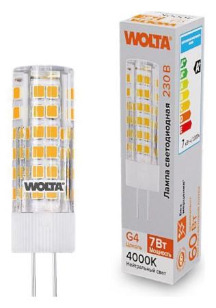 Лампа светодиодная Wolta  G4 7Вт 4000K WSTD-JC-220V7W4KG4-C