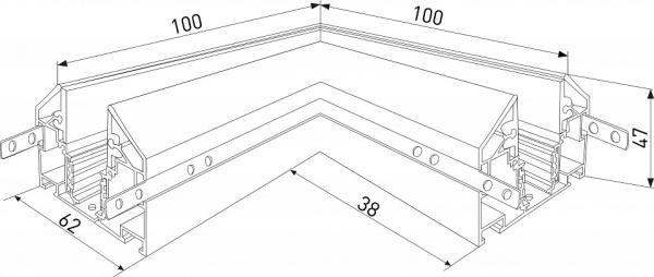 Соединитель угловой L-образный для треков встраиваемых Elektrostandard Slim Magnetic a067414