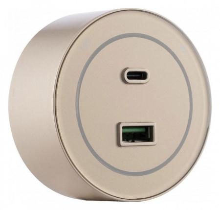 Розетка USB и type C на треке Arte Milano Am-track-sockets-39 399732TS/USB-Type-C Gold