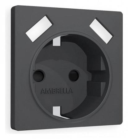 Накладка для розетки с заземлением и со шторками и 2хUSB type A Ambrella Volt Quant AP9090
