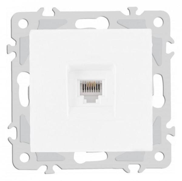 Розетка телефонная RJ-11 без рамки Arte Milano am-206 206.51-1.white