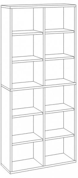 Шкаф книжный Домино СУ(ш2в2)+4ФГ