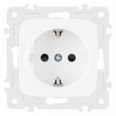 Розетка с заземлением и со шторкой, без рамки Arte Milano am-205 205.40-1.white