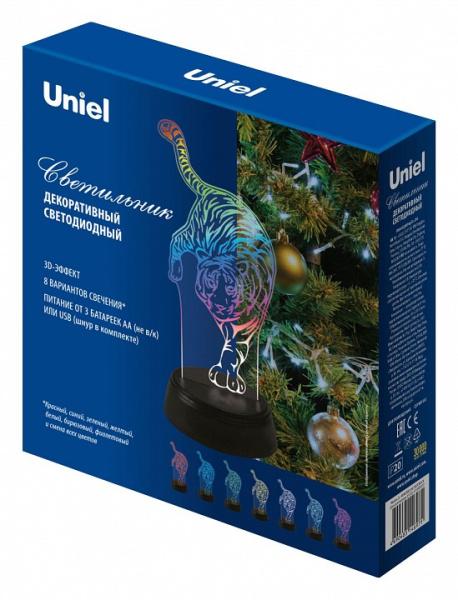Зверь декоративный Uniel ULI-M506 RGB/3AA TIGER/BLACK UL-00008401