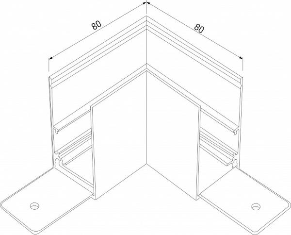 Соединитель угловой L-образный для треков накладных Elektrostandard Slim Magnetic a062195