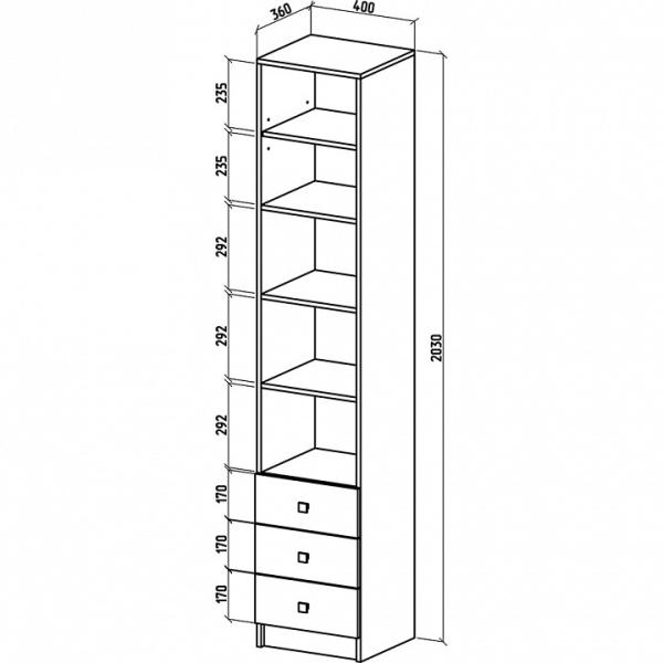Стеллаж комбинированный Бостон-6