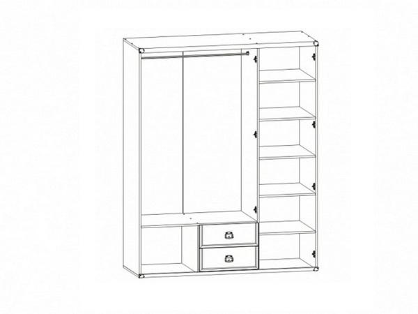 Шкаф платяной Индиана JSZF 3d2s