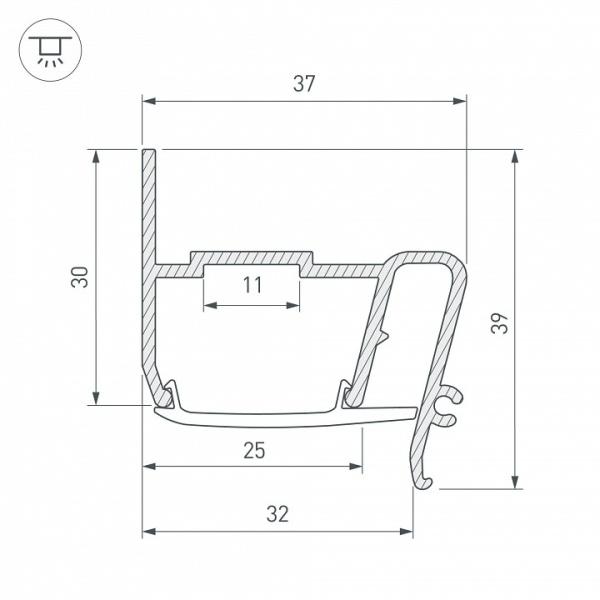 Профиль для контурной подсветки натяжного потолка Arlight STRETCH 040702