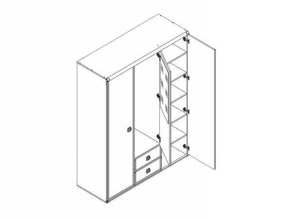 Шкаф платяной Индиана JSZF 3d2s